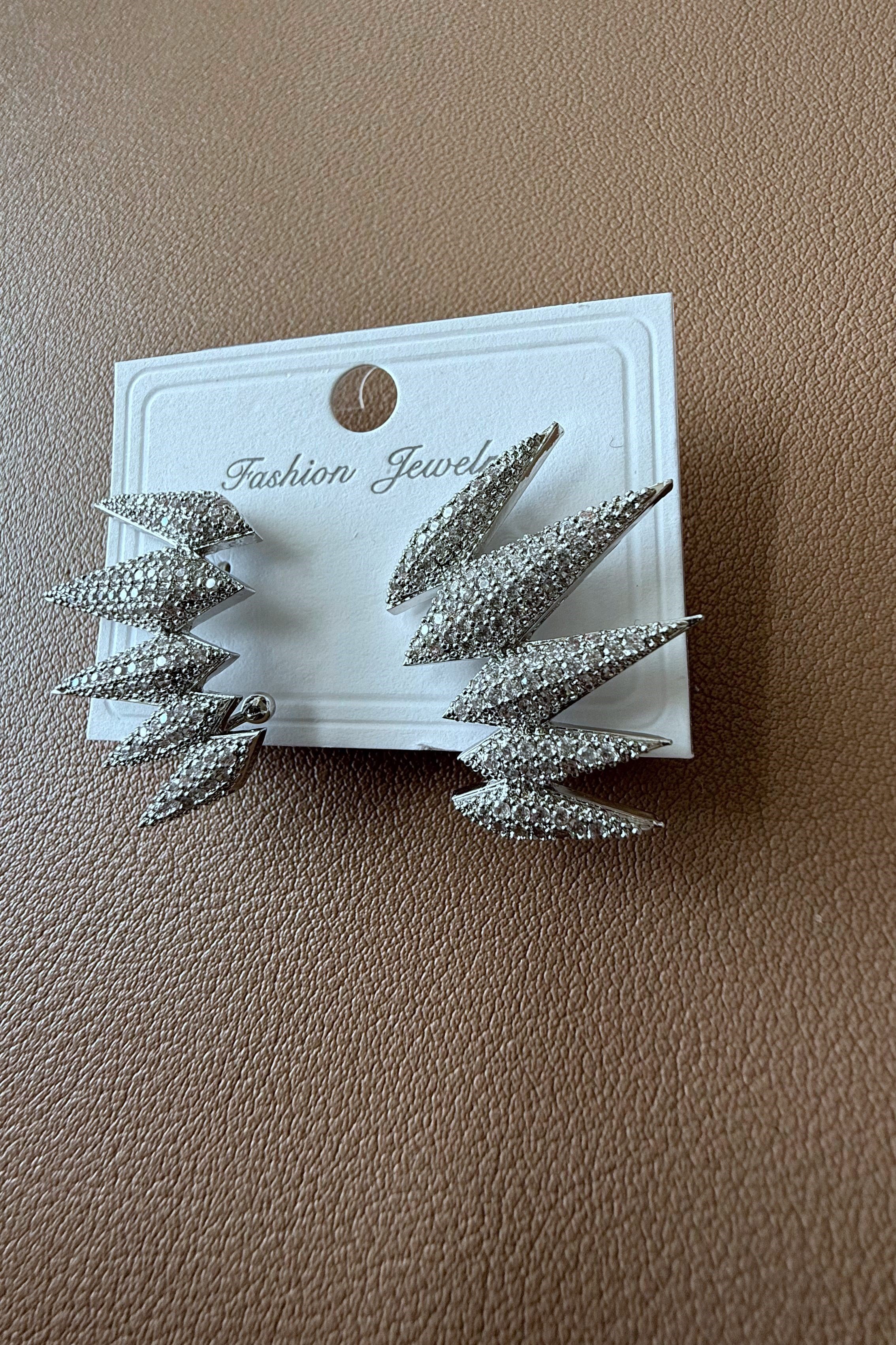 Silver Taşlı Küpe 