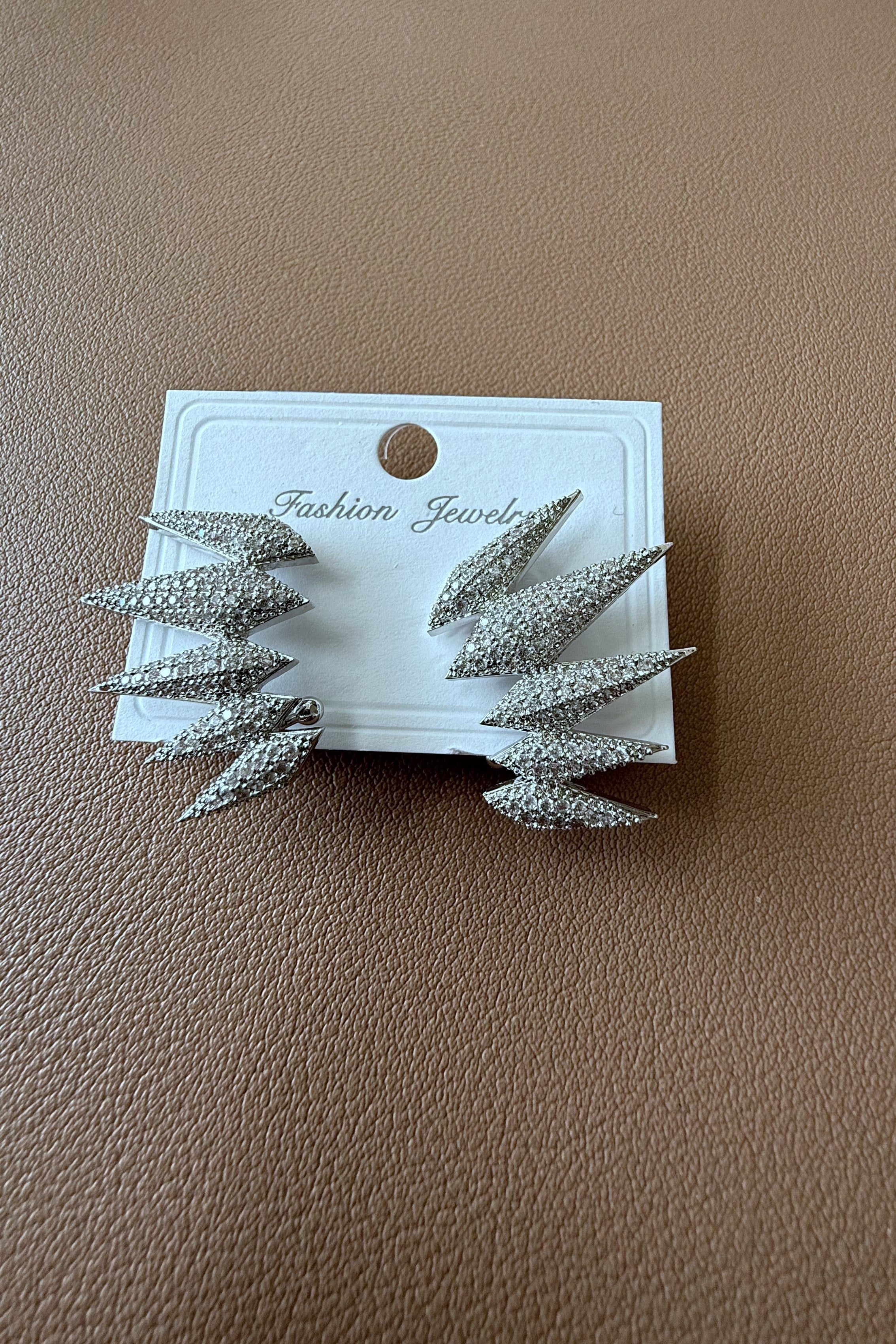 Silver Taşlı Küpe 