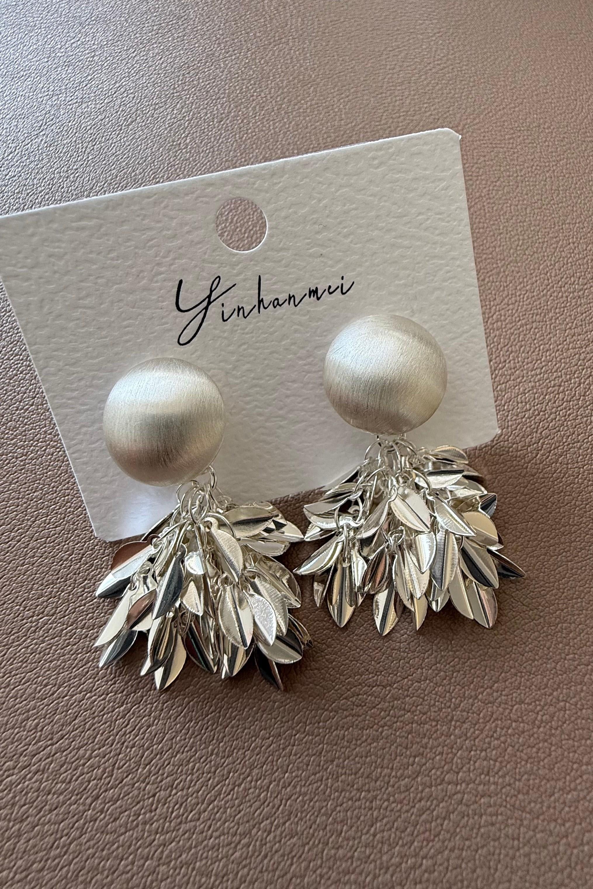 Silver Yapraklı Küpe 