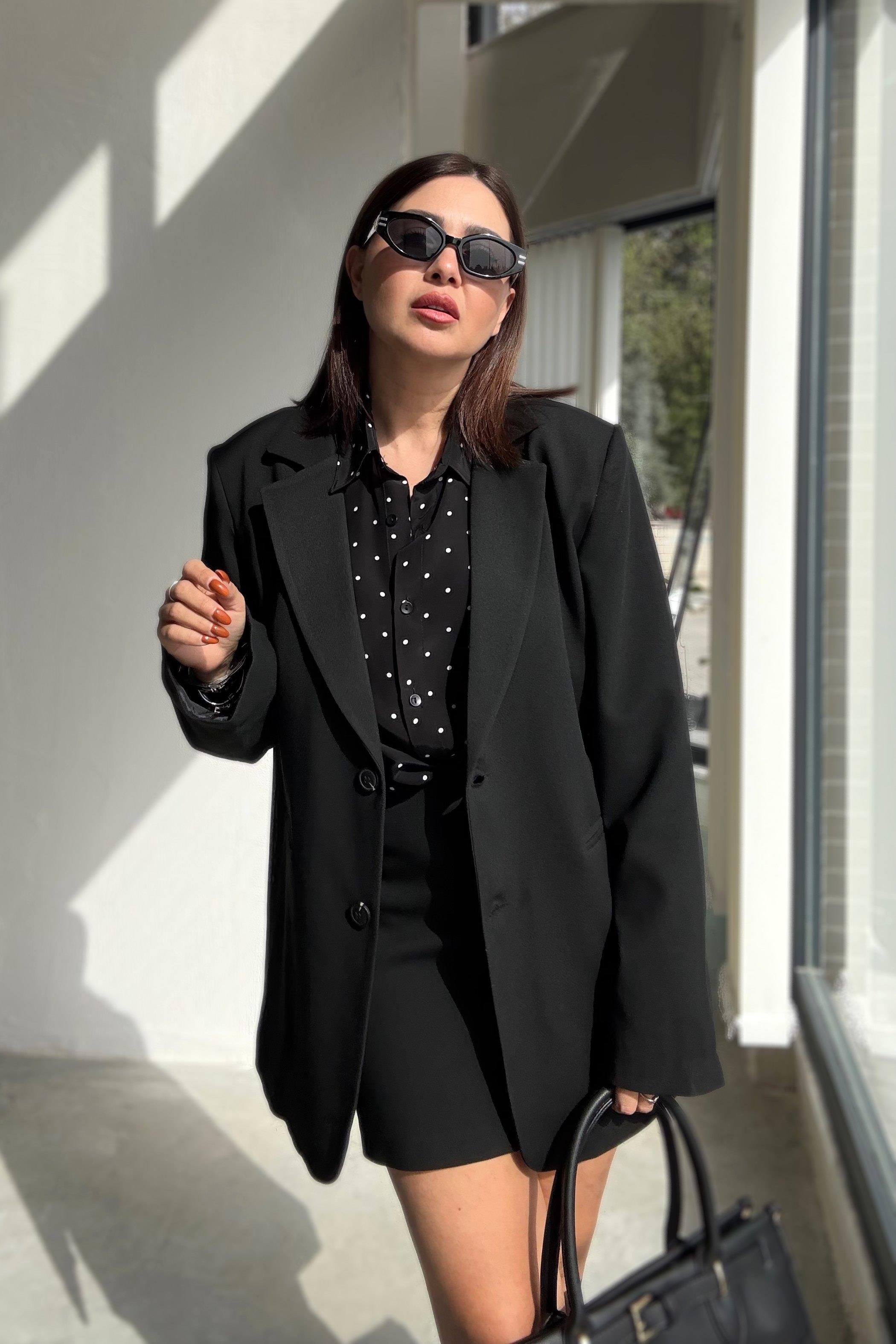 Siyah Blazer Ceket Etek Takım 