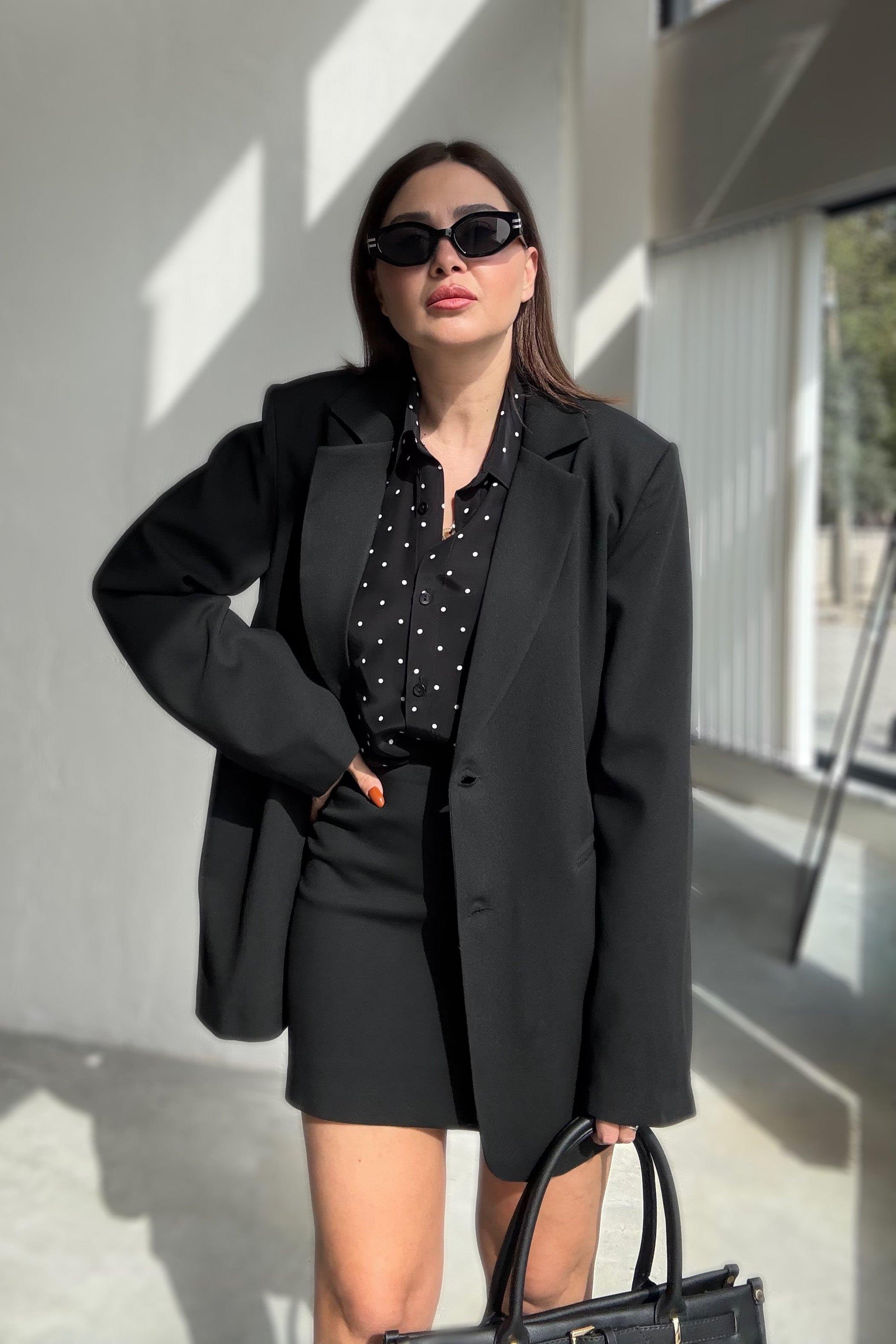 Siyah Blazer Ceket Etek Takım 