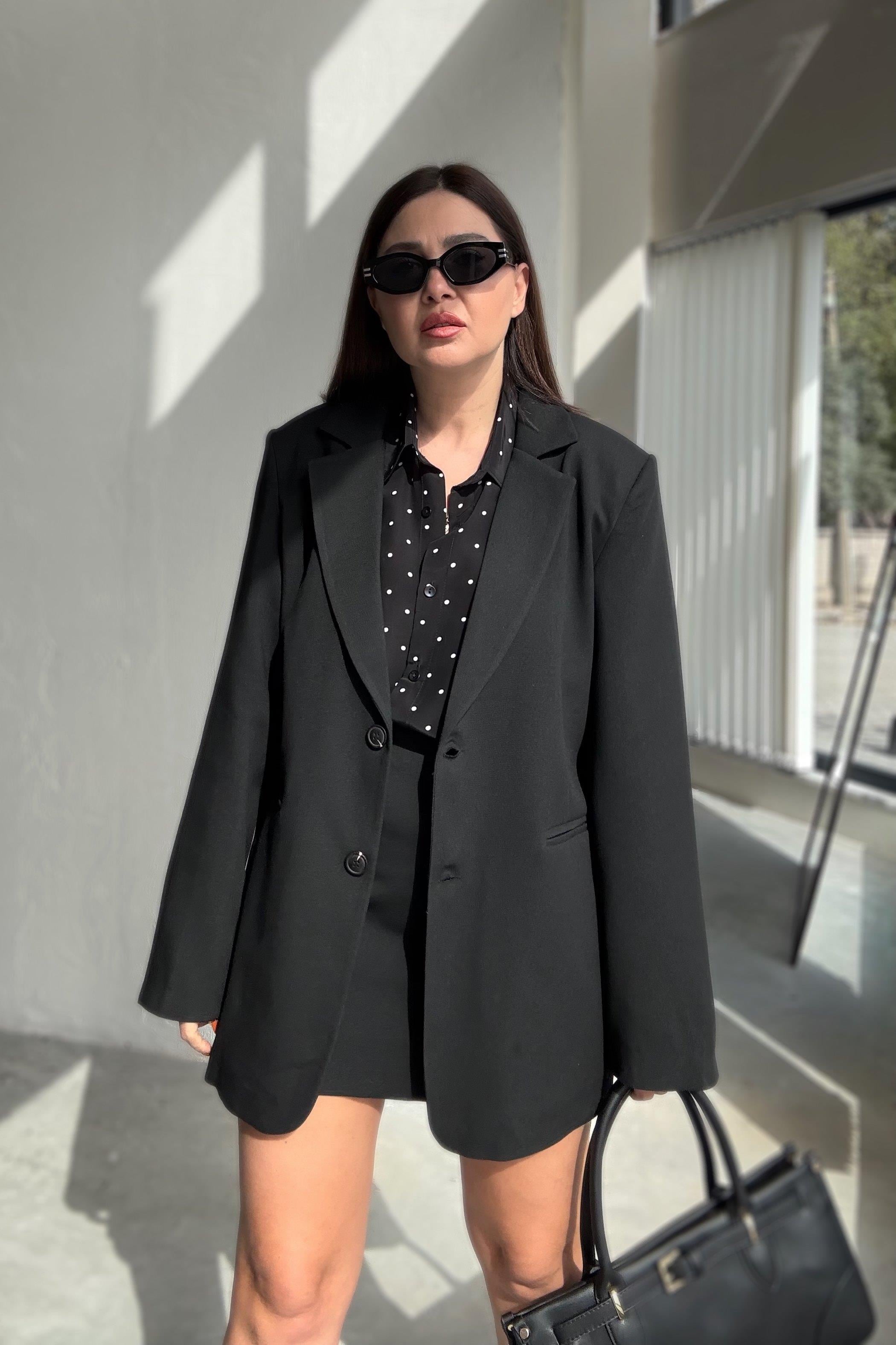 Siyah Blazer Ceket Etek Takım 