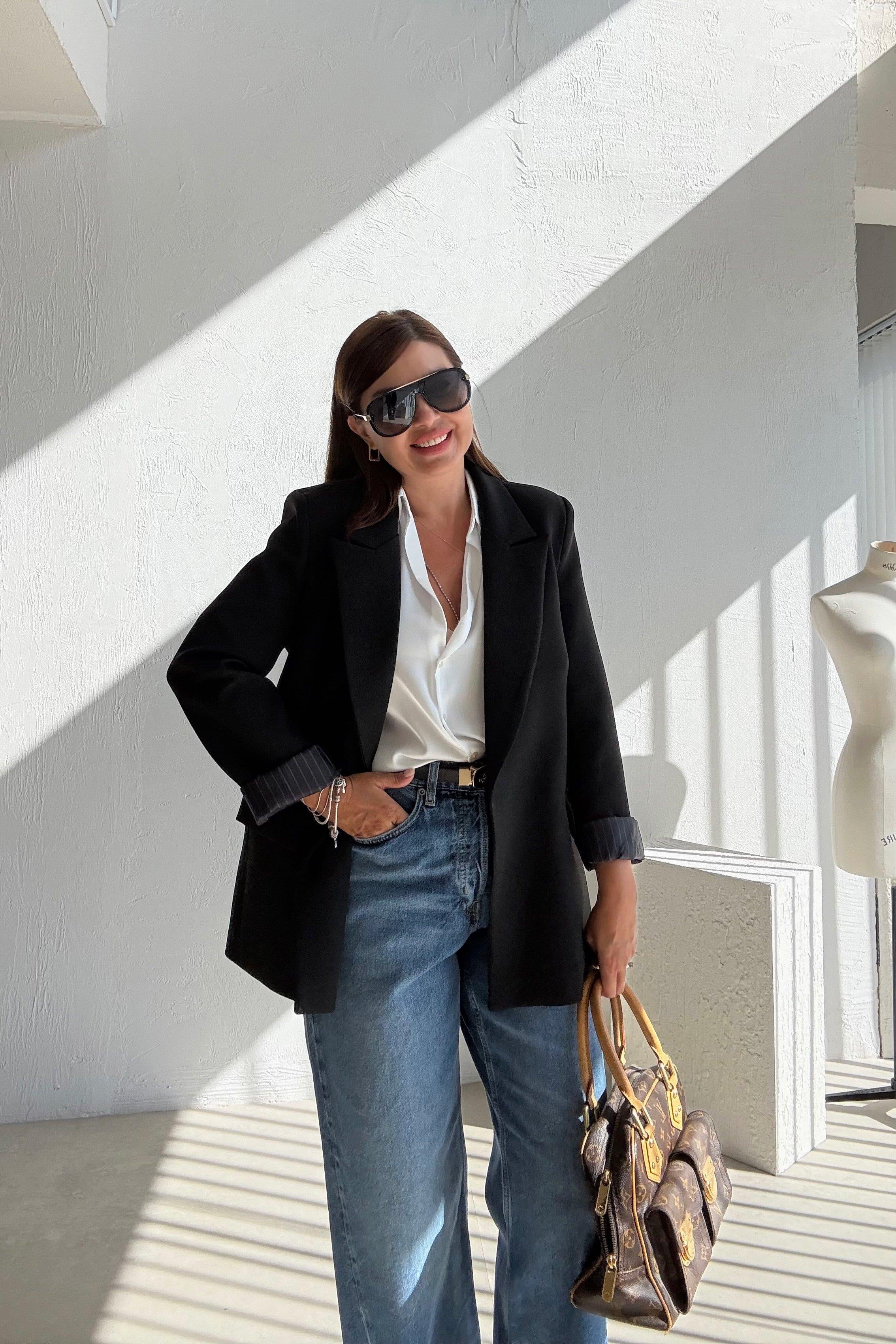 Siyah Daldiwon Astarlı Blazer Ceket 