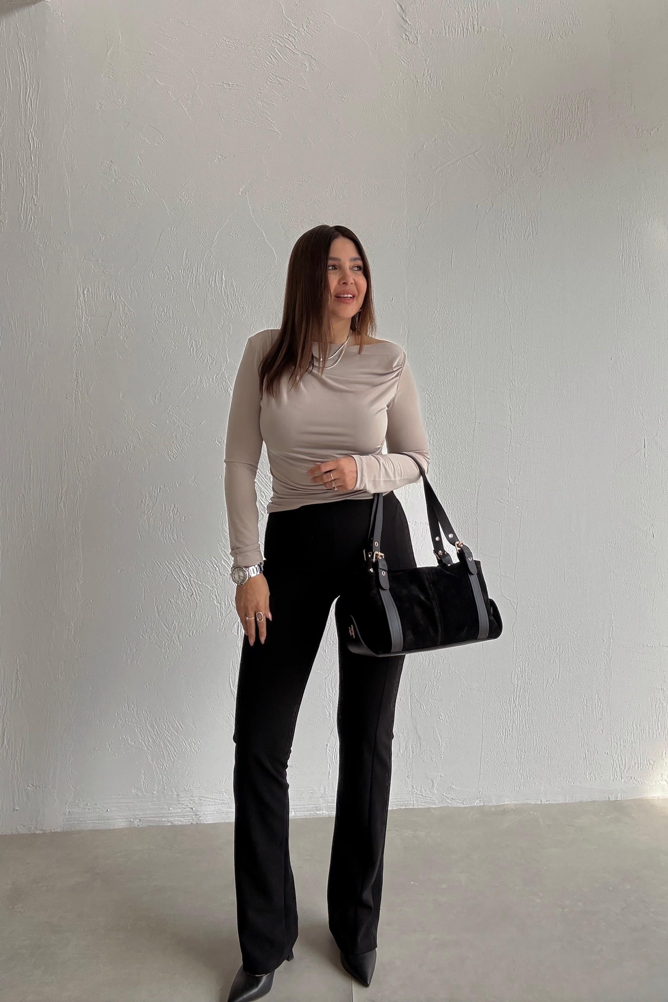 Siyah Likralı Pantolon 