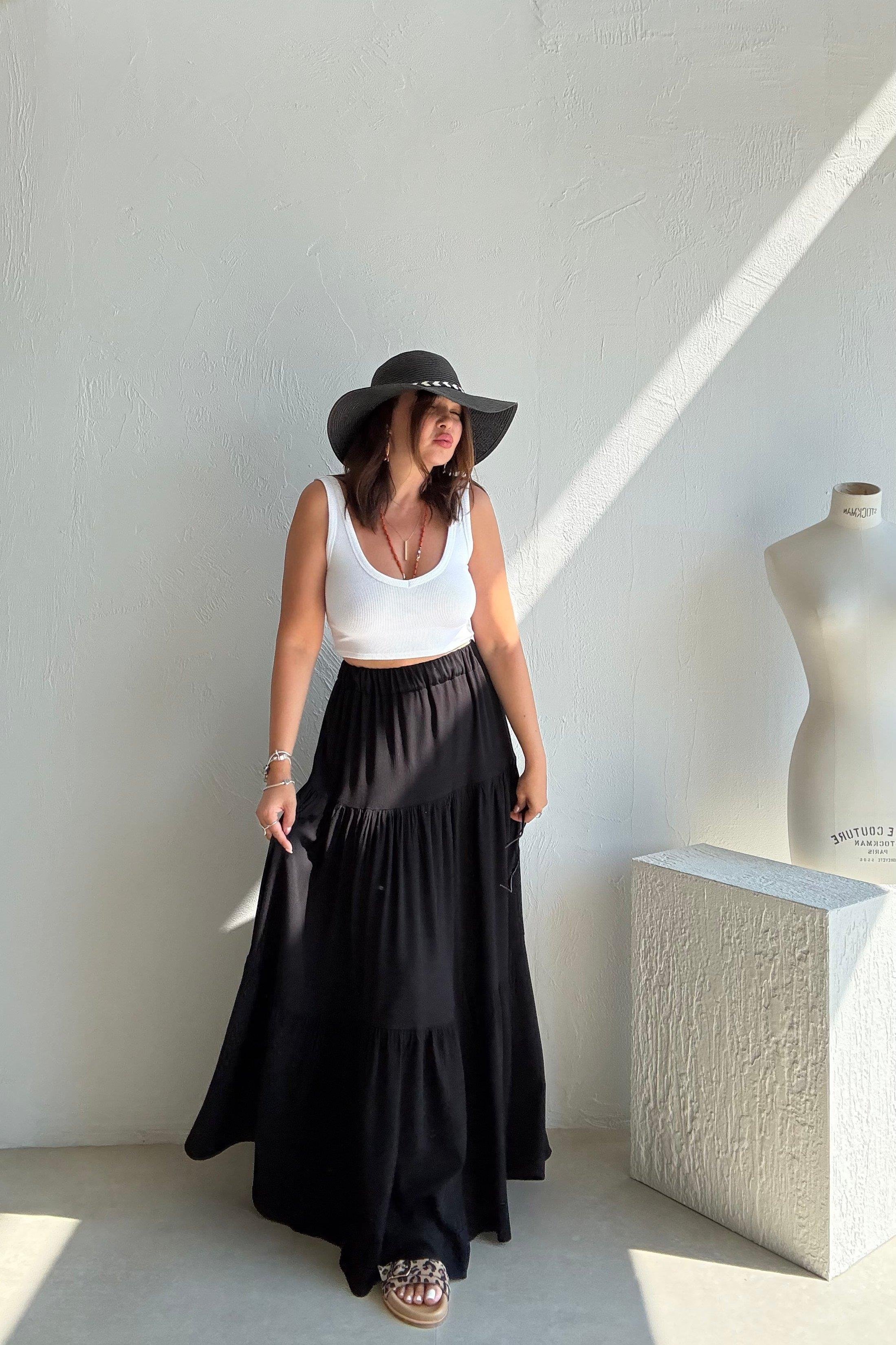 Siyah Maxi Etek 