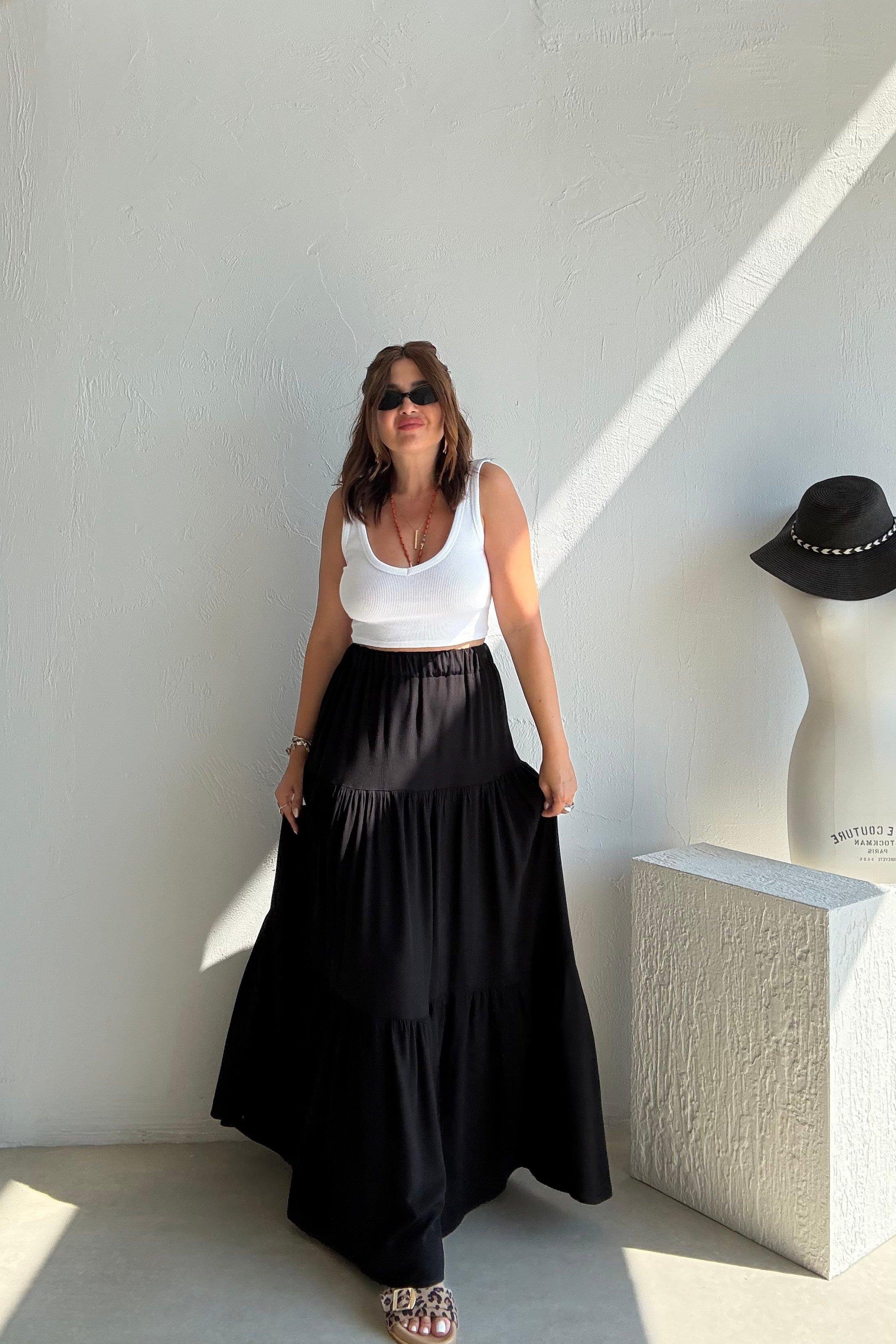 Siyah Maxi Etek 