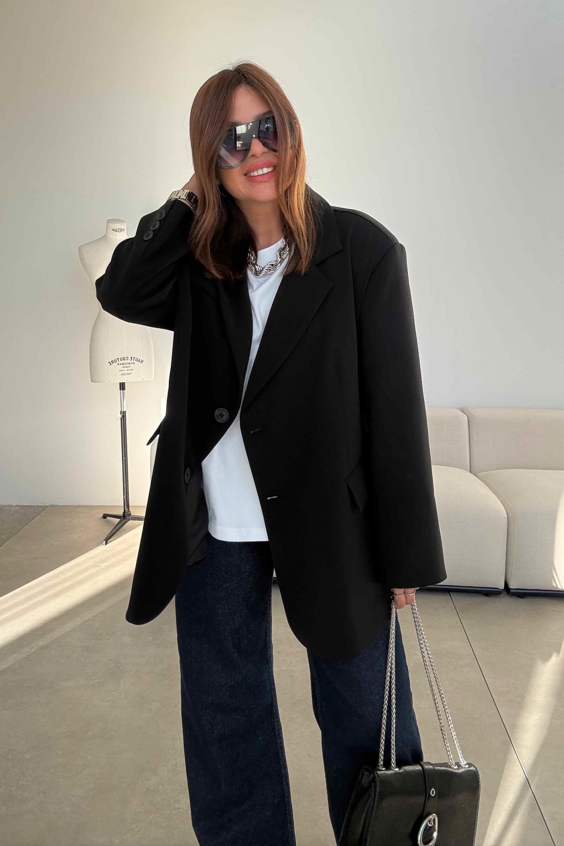 Siyah Oversize Ceket 
