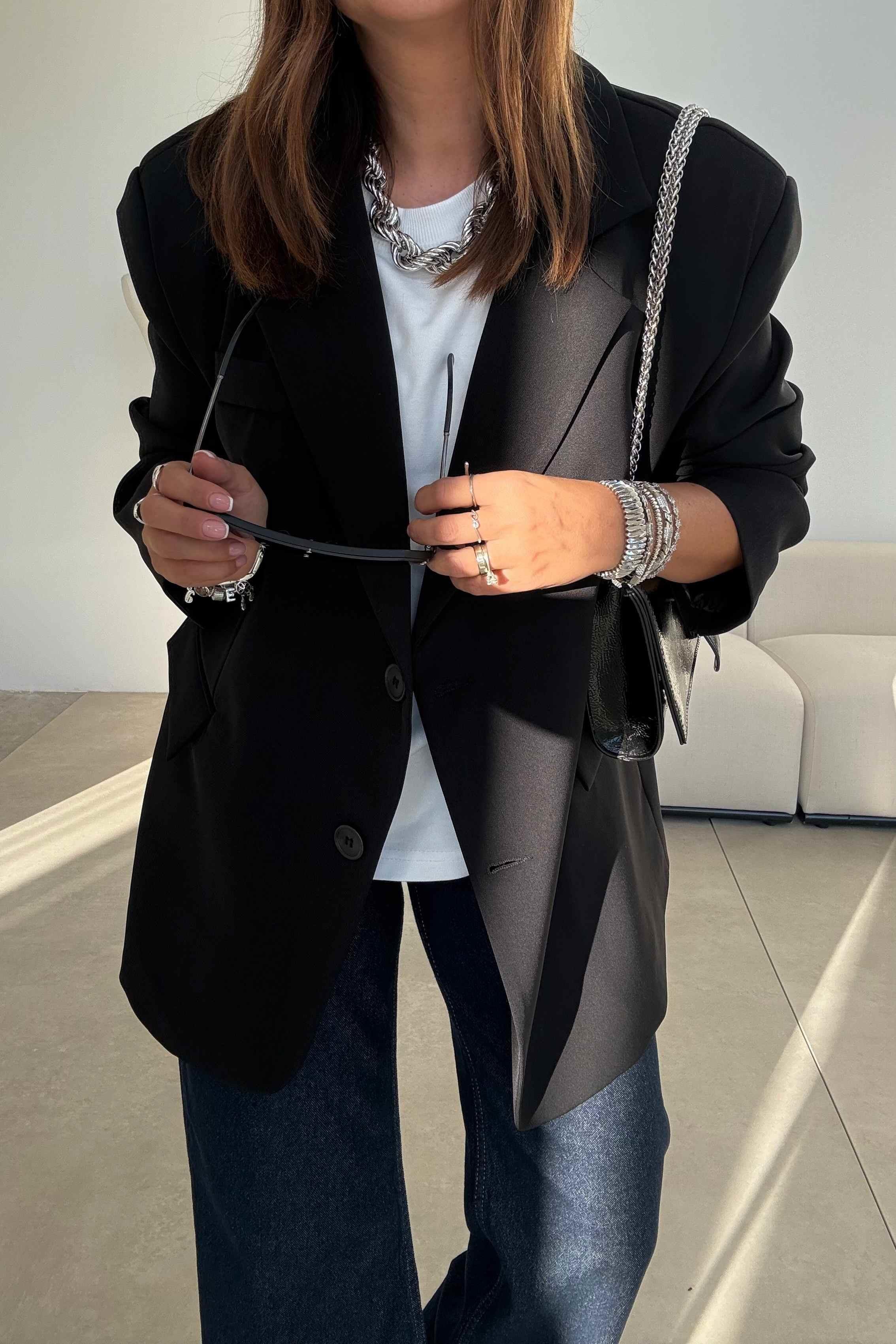 Siyah Oversize Ceket 