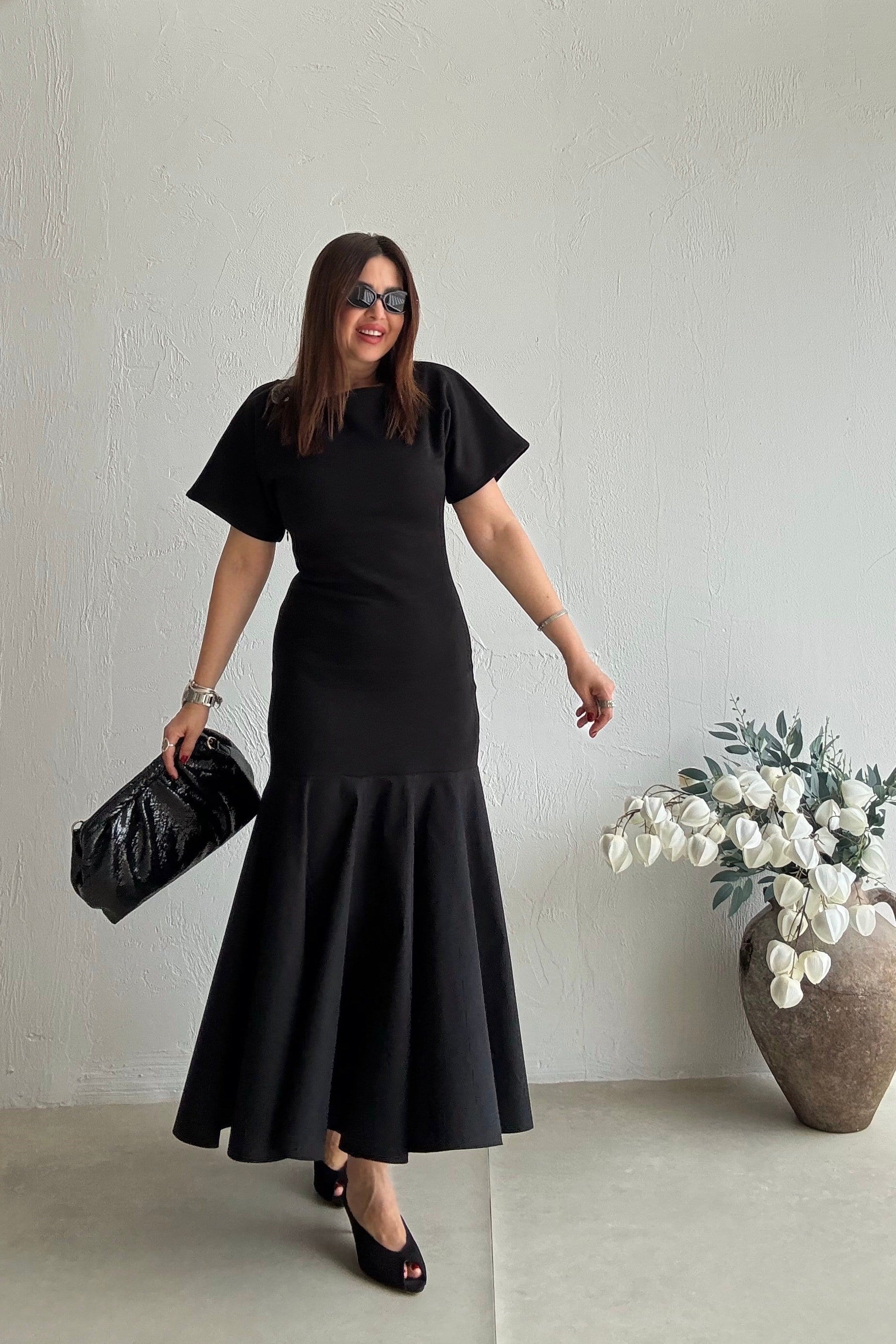 Siyah Prenses Kol Elbise