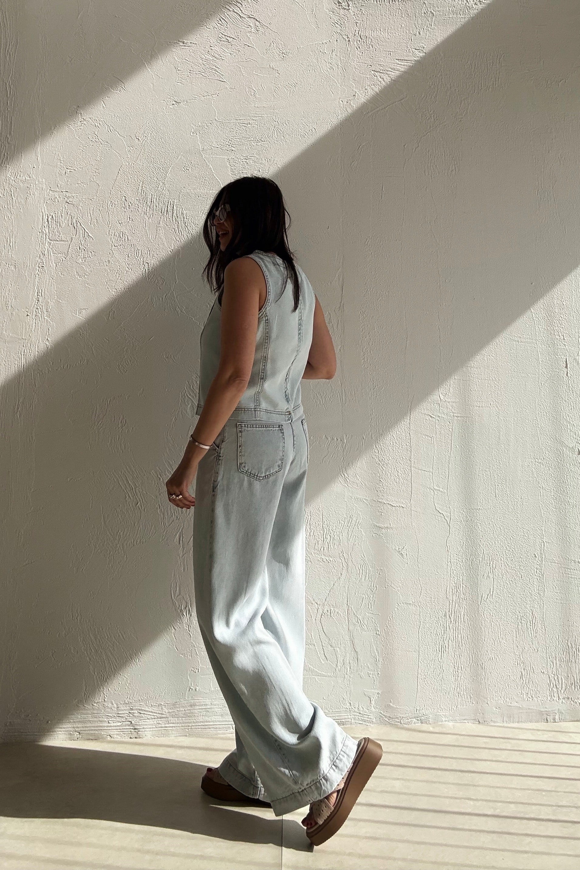 Soft Doku Denim Bluz Pantolon Takım BUZ MAVİSİ