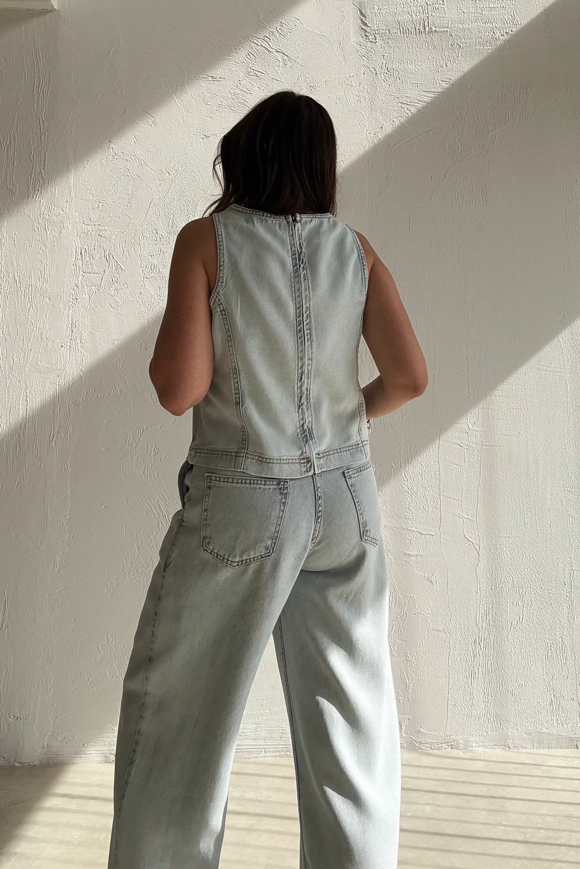 Soft Doku Denim Bluz Pantolon Takım BUZ MAVİSİ