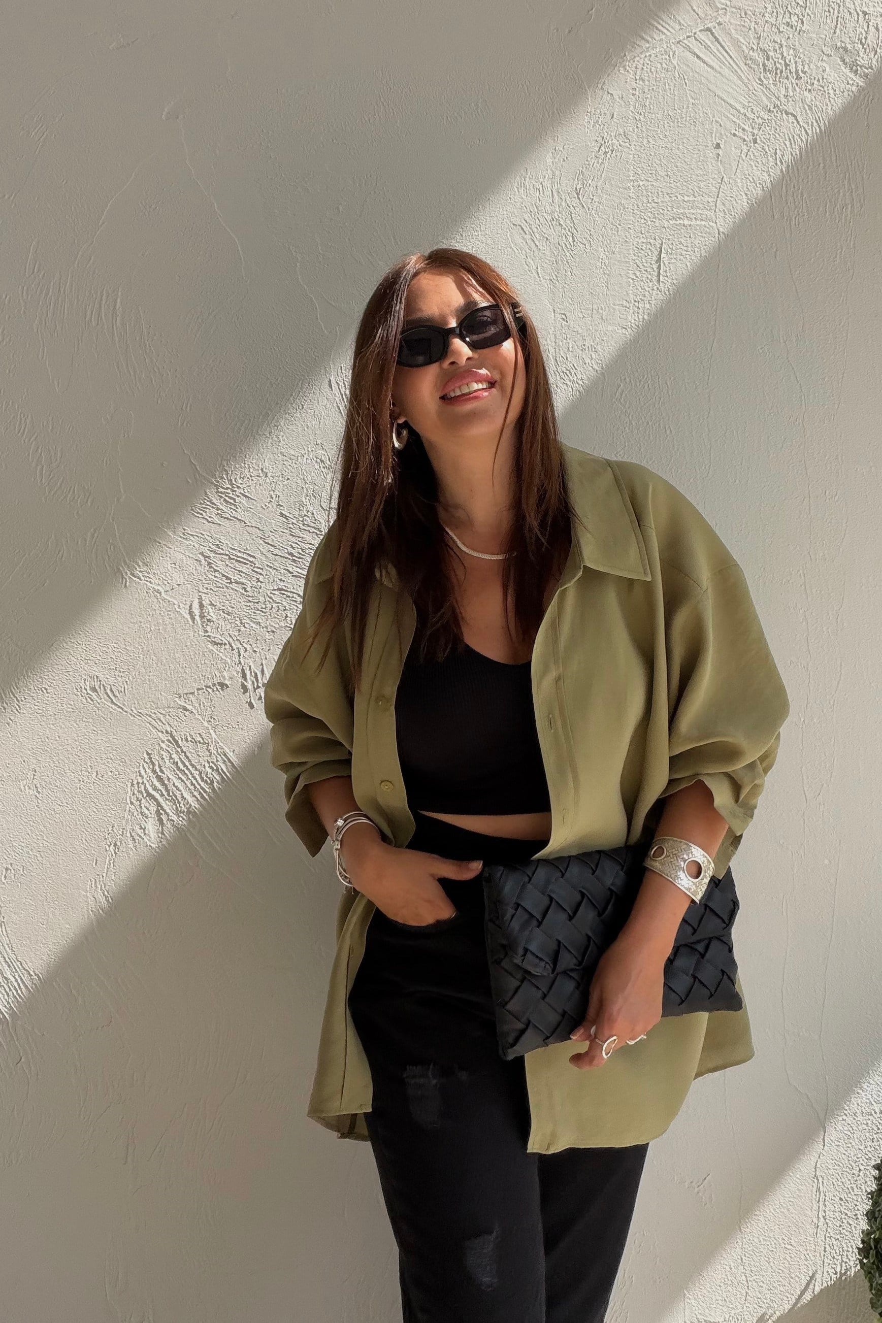 Tek Cebli Oversize Gömlek OİL