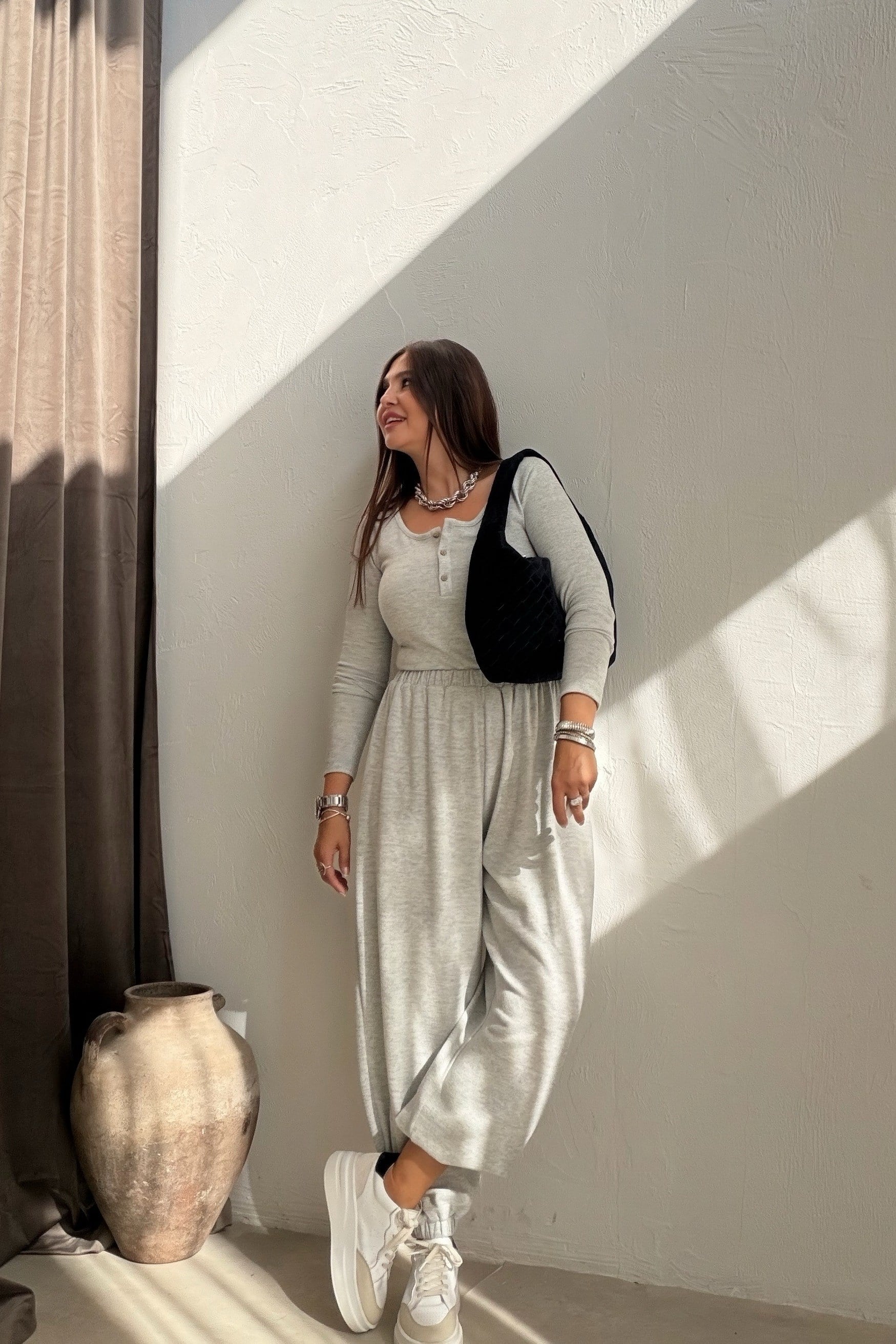 Üç Düğmeli Spor Takım GRİ
