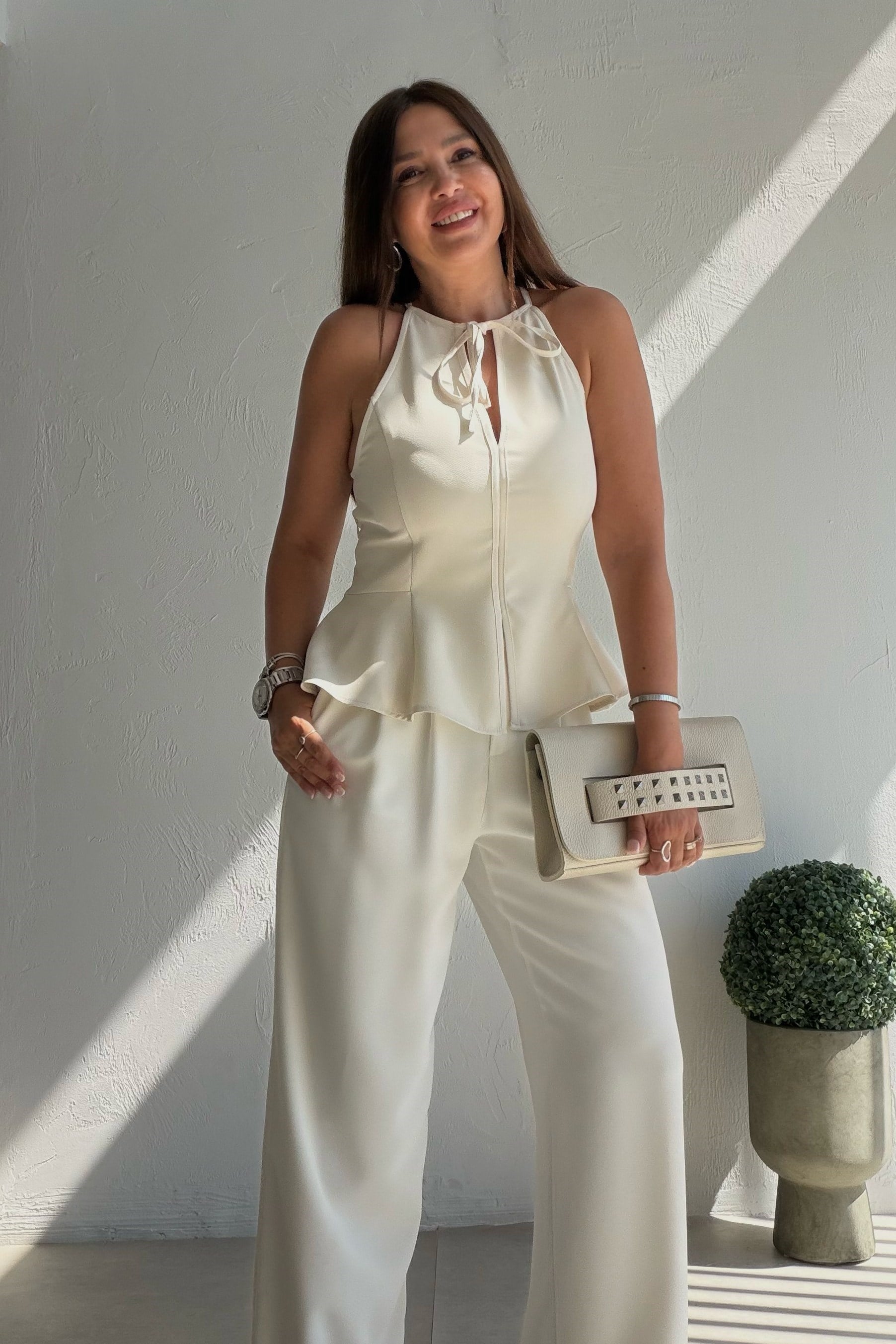 Valena Fırfırlı Bluz EKRU