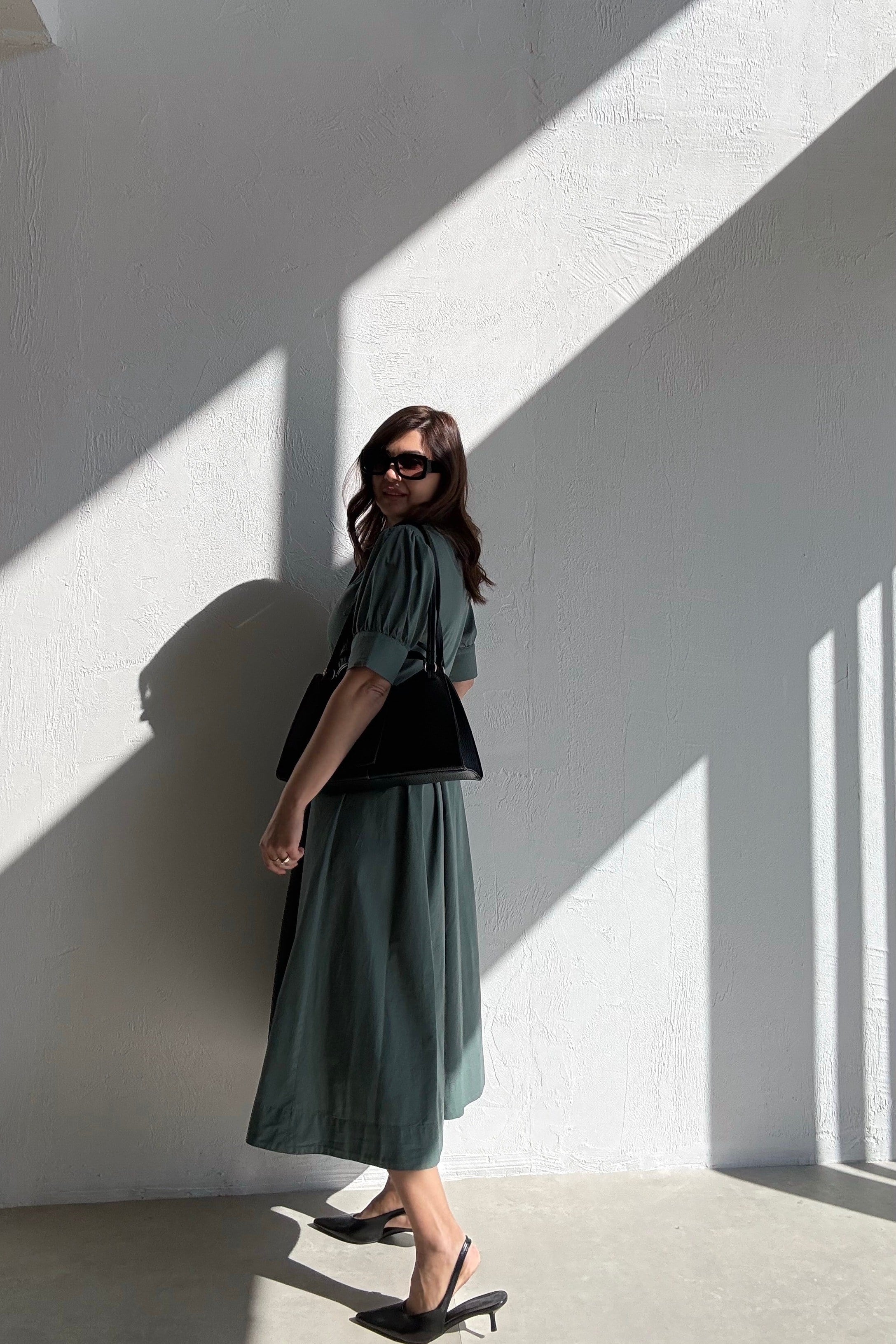 Yeşil Gömlek Elbise 