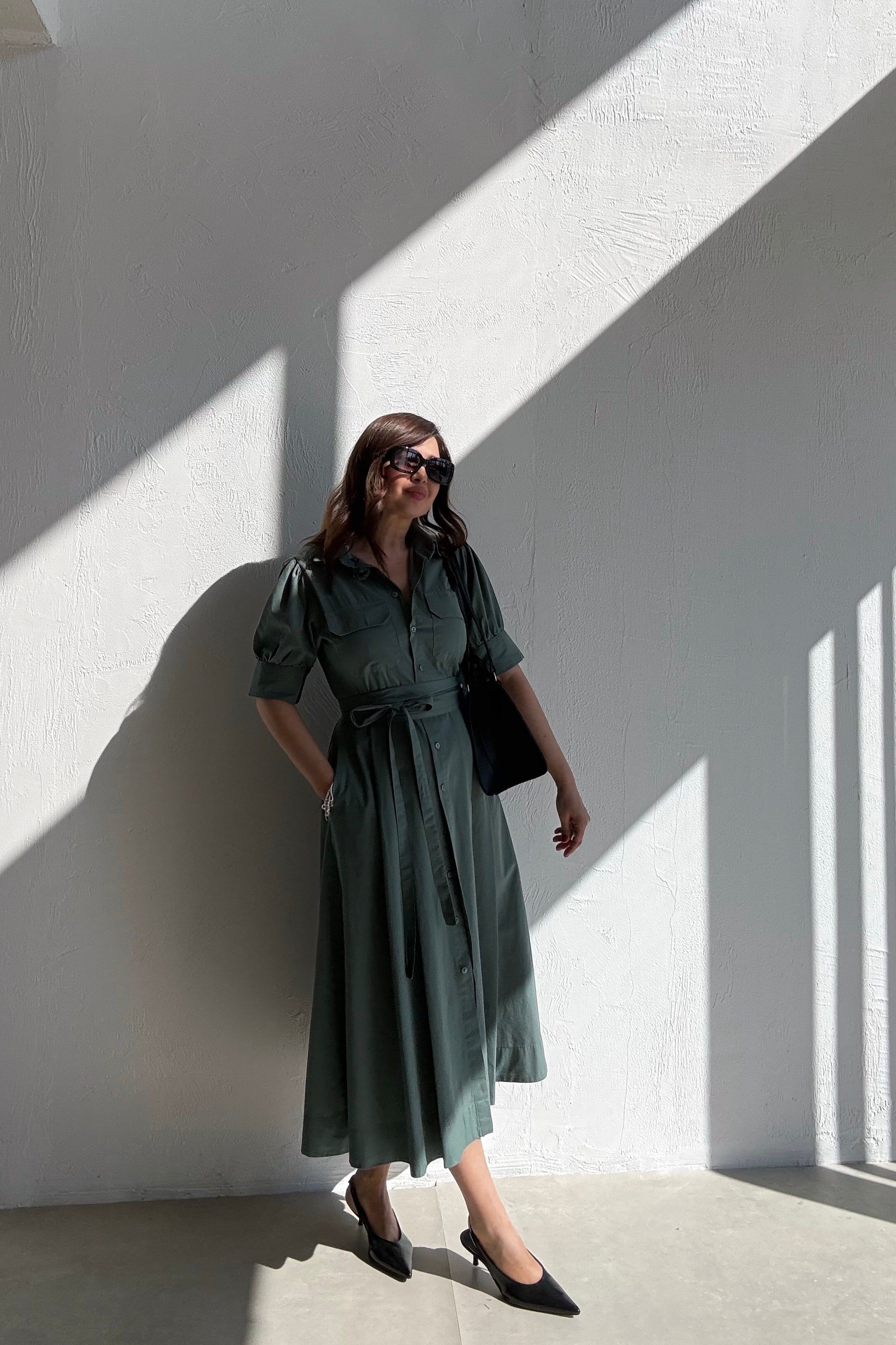 Yeşil Gömlek Elbise 
