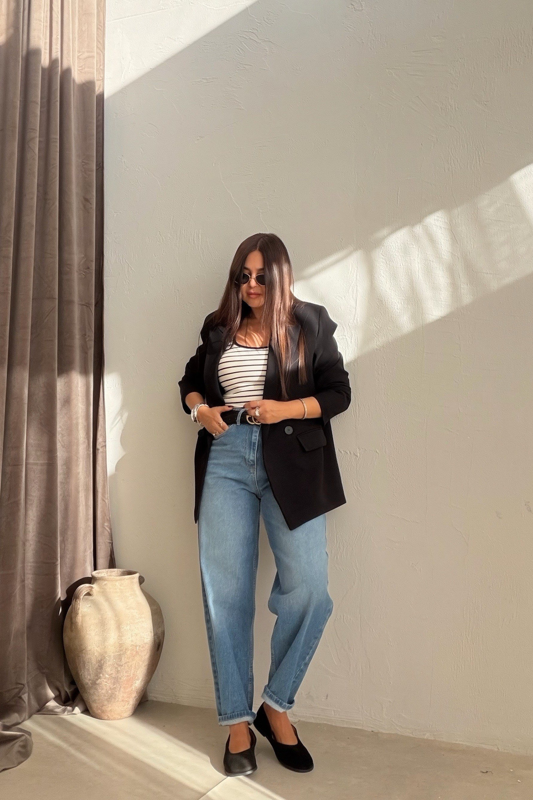 Yüksek Bel Mom Jean MAVİ