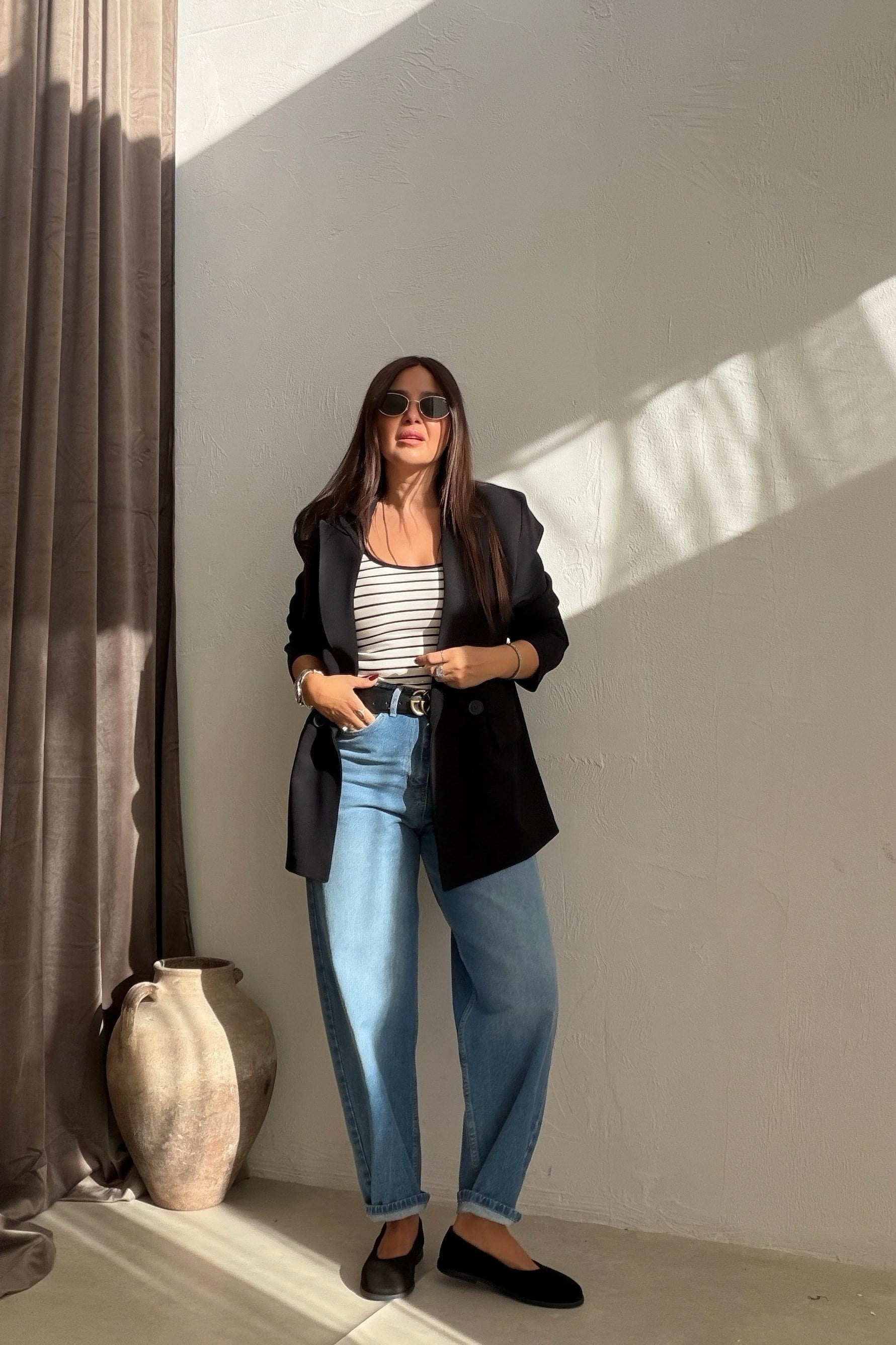 Yüksek Bel Mom Jean MAVİ