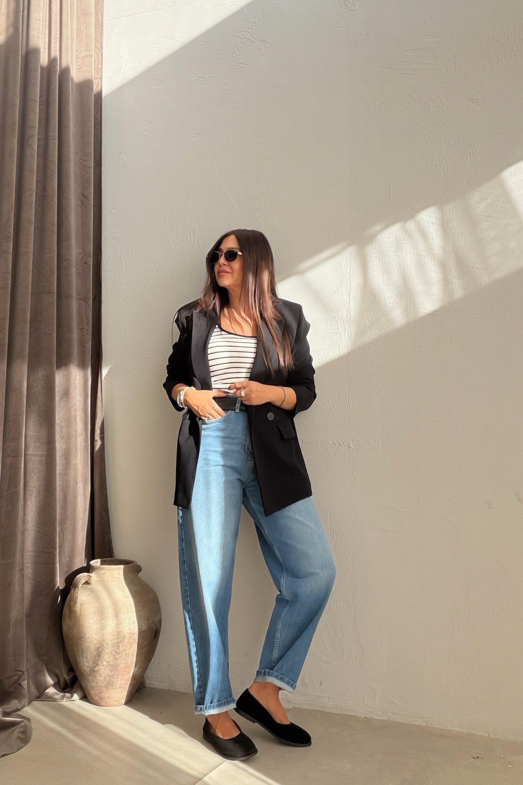 Yüksek Bel Mom Jean MAVİ