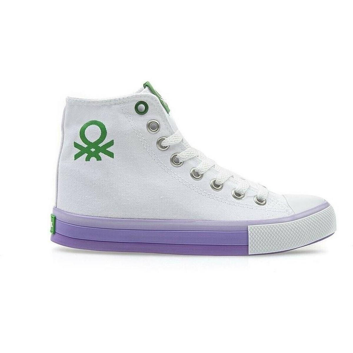 Benetton BN-30189 Beyaz-Lila Bilekli Converse Kadın Spor Ayakkabı