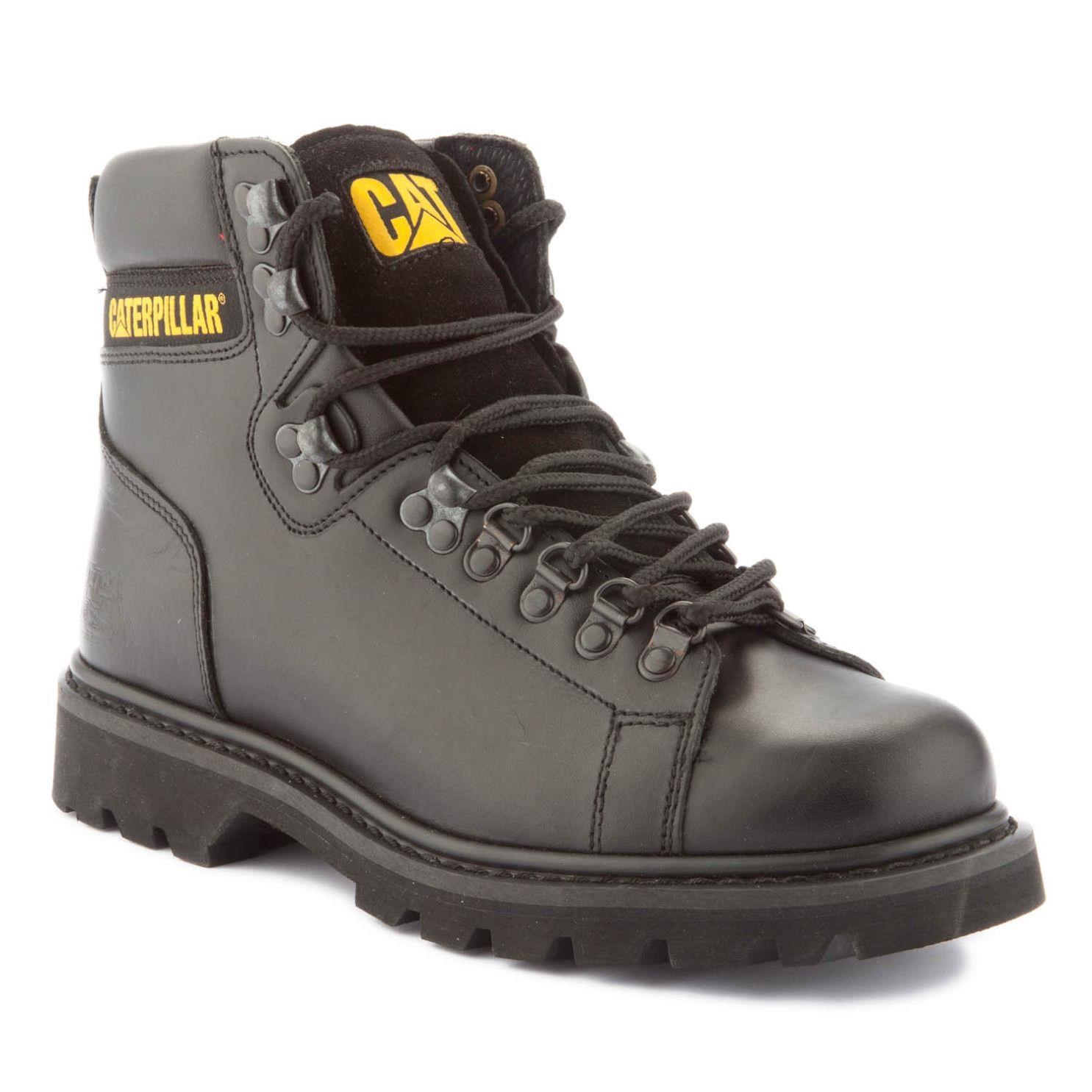 Caterpillar Alaska Black Deri Erkek Bot