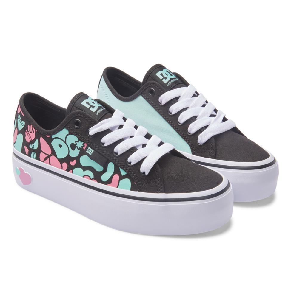 DC Shoes ADJS300280 Manual Platform Black/Crazy Pink/Turquoise Kadın Sneaker