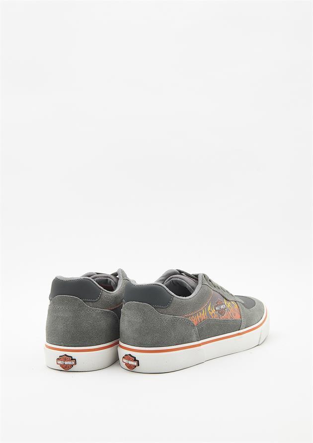 Harley Davidson 023M100350 Providence Grey Deri Erkek Sneaker