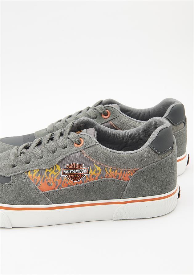 Harley Davidson 023M100350 Providence Grey Deri Erkek Sneaker