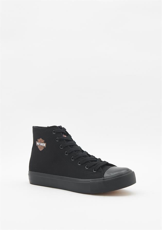 Harley Davidson 023M100382 Pittsburgh Plain Black / Black Taban Erkek Sneaker