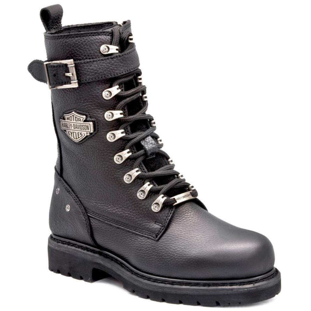 Harley Davidson 025G100385 Gladis Black Baskılı Deri Kadın Bot