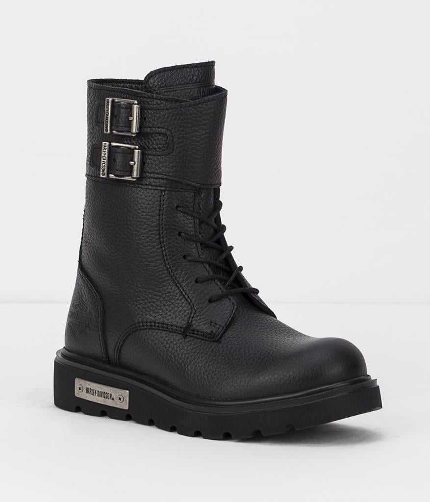 Harley Davidson Aden Black/Baskılı Deri Kadın Bot