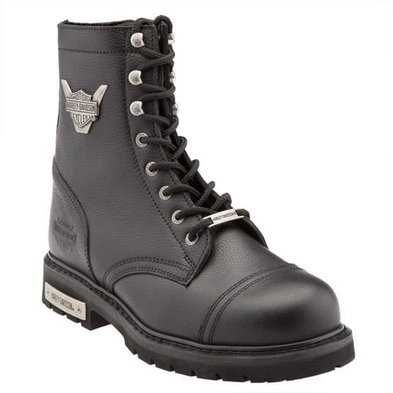 Harley Davidson Colmar Black Baskılı Deri Kadın Bot