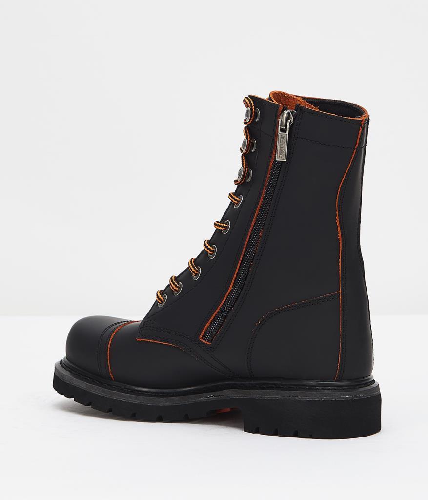 Harley Davidson Colmar Black/Orange Yağlı Deri Kadın Bot