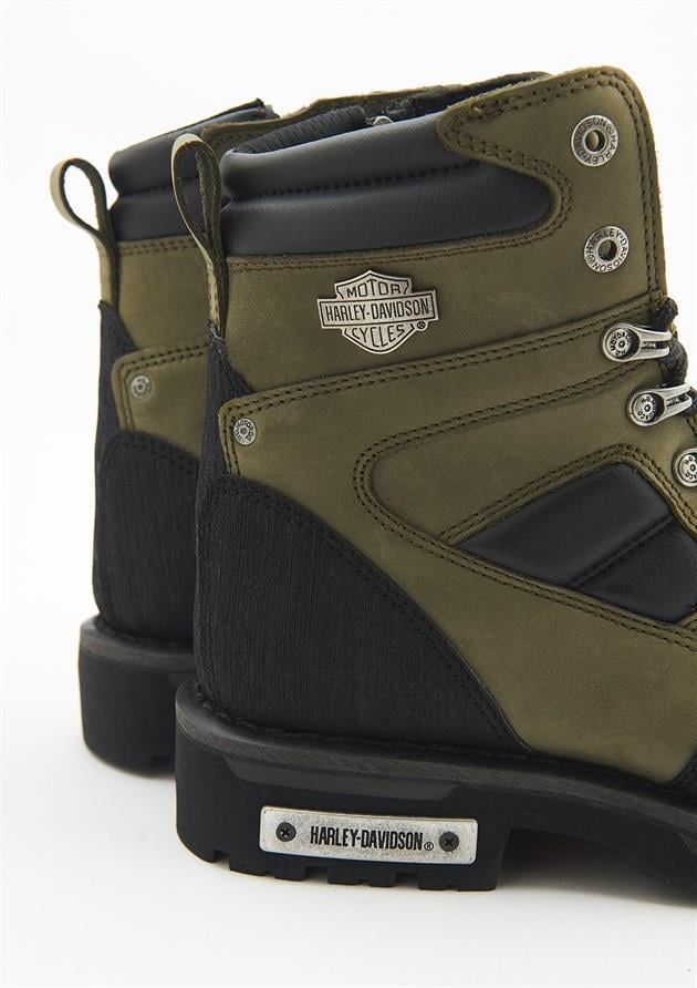 Harley Davidson Millo Olive Crazy Deri Erkek Bot