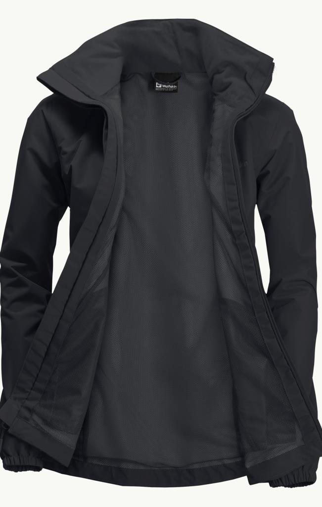 Jack Wolfskin 1111202_6000 Stormy Point 2L JKT W Black Kadın Outdoor Ceket