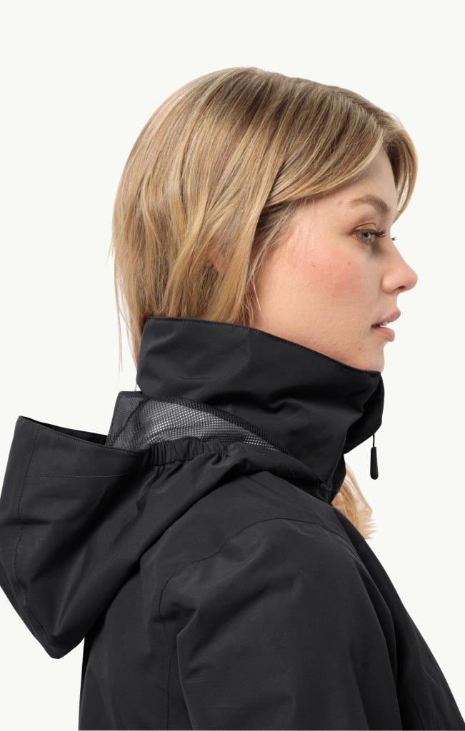 Jack Wolfskin 1111202_6000 Stormy Point 2L JKT W Black Kadın Outdoor Ceket