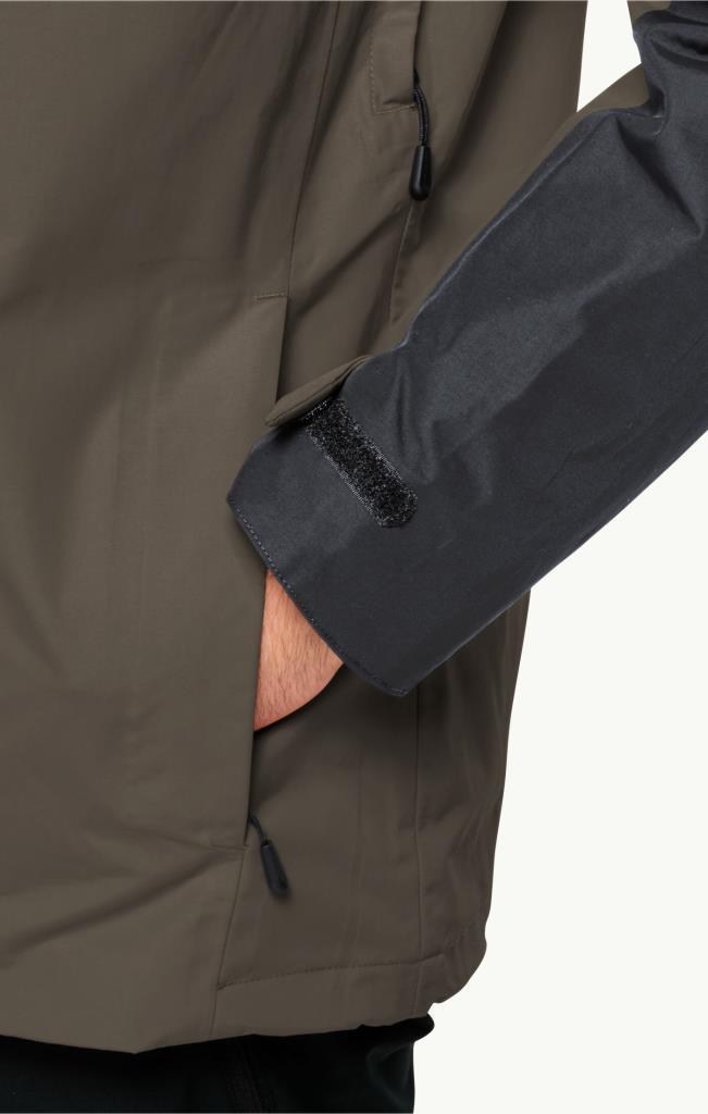 Jack Wolfskin 1115261_5719 Jasper 3IN1 JKT M Cold Coffee Erkek Outdoor Ceket