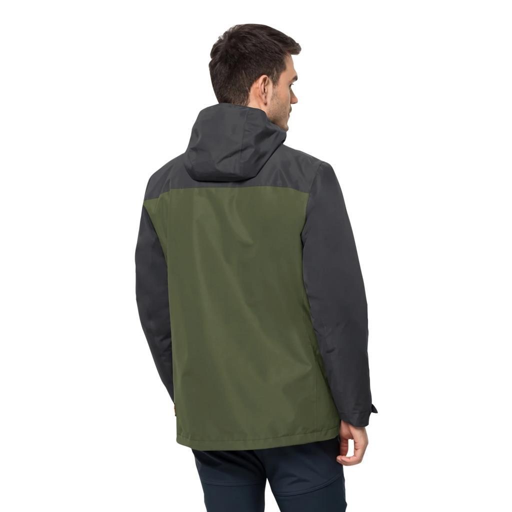 Jack Wolfskin 1115311-4129 Taubenberg 3 In 1 JKT M Greenwood Erkek Outdoor Ceket