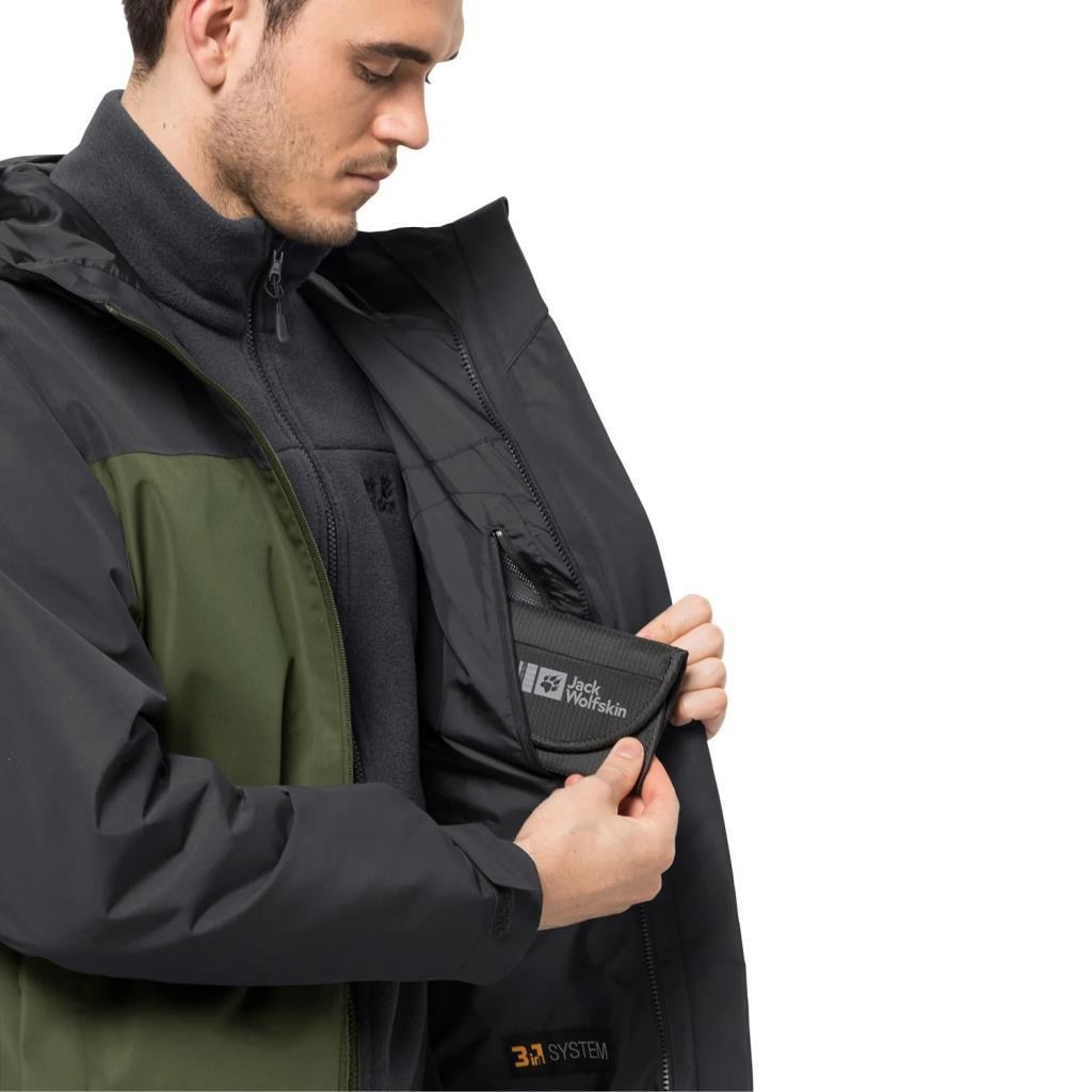Jack Wolfskin 1115311-4129 Taubenberg 3 In 1 JKT M Greenwood Erkek Outdoor Ceket