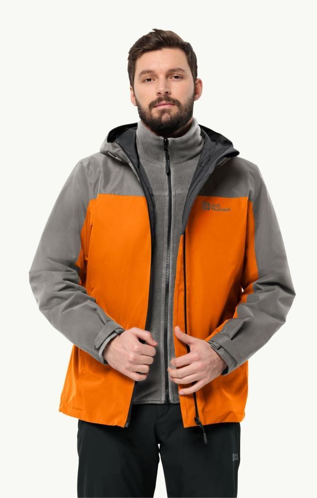 Jack Wolfskin 1115311_3981 TAUBENBERG 3IN1 JKT M Blood Orange Erkek Outdoor Ceket