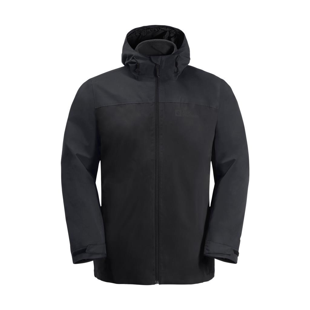 Jack Wolfskin 1115311_6000 Taubenberg 3IN1 JKT M Black Erkek Outdoor 3 In 1 Ceket