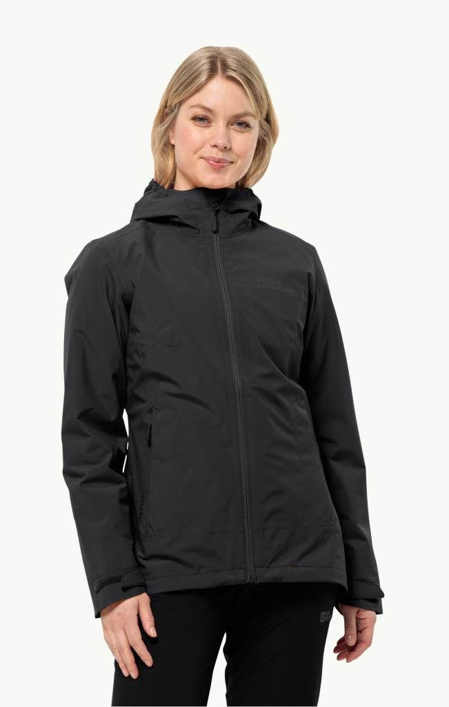 Jack Wolfskin 1115621_6000 Moonrise 3IN1 JKT W Black Kadın Outdoor Ceket