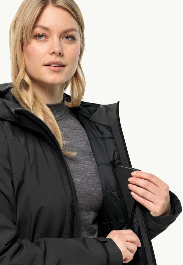 Jack Wolfskin 1115681_6000  Heidelstein Ins JKT W Black Kadın Outdoor Ceket