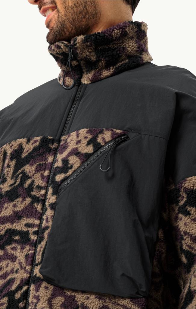 Jack Wolfskin 1711231_8889 Maarweg Print Jacket Chestnut Allover Erkek Outdoor Ceket