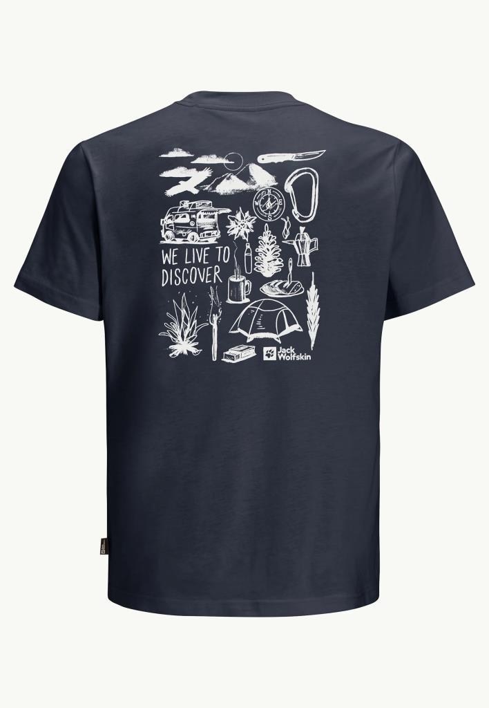Jack Wolfskin 1809761TR Discover T M Night Blue Erkek Tshirt