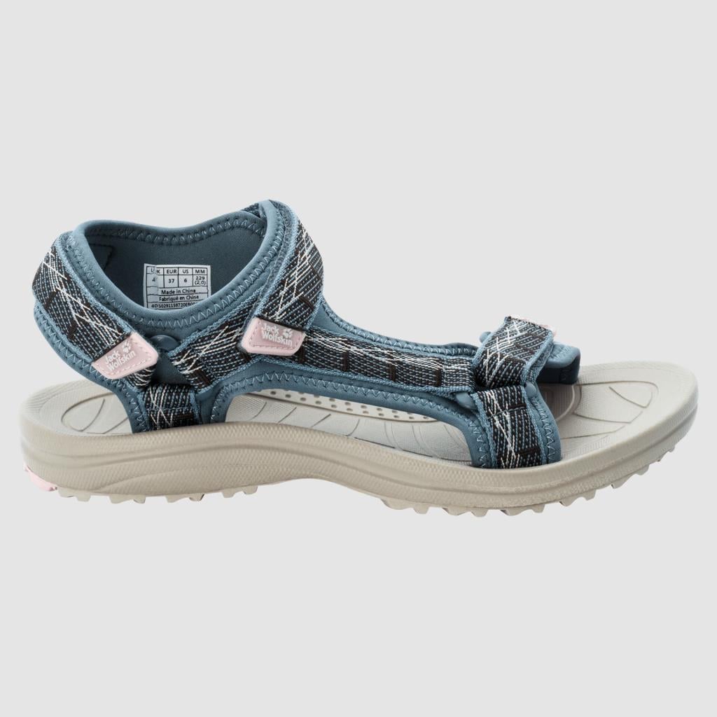 Jack Wolfskin 4050291 Wave Breaker W Bluish Grey/Rose Kadın Sandalet