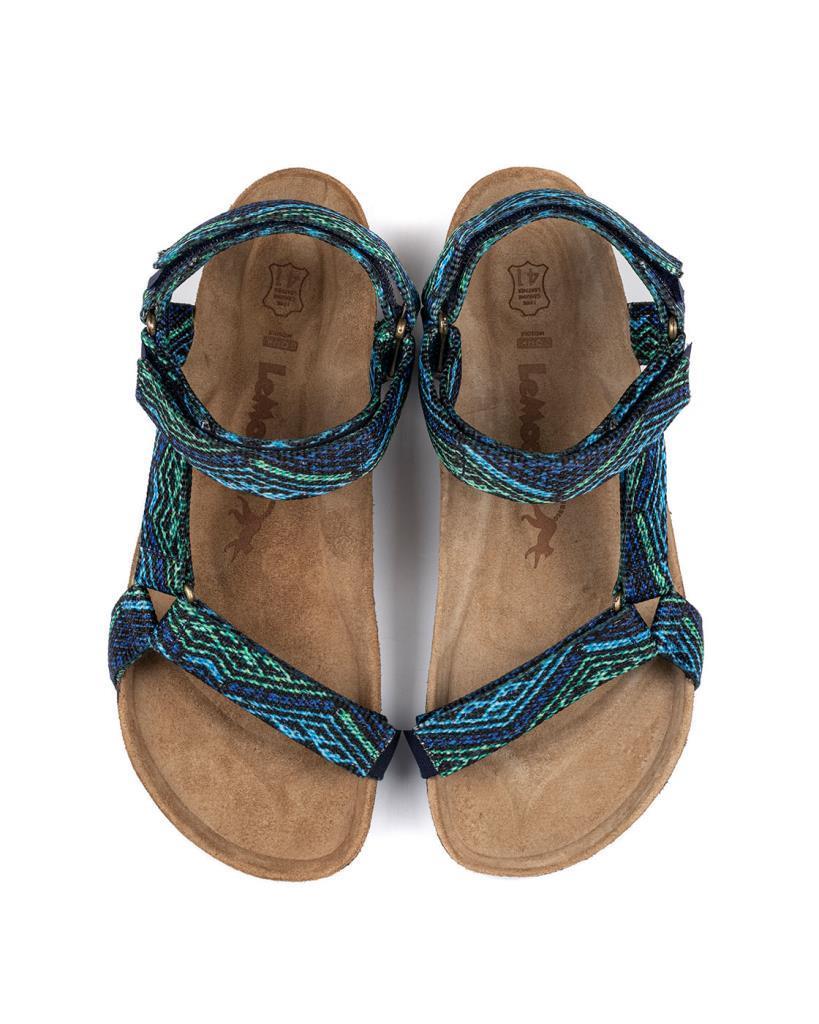 LeMoor's MSAN502 Tengri Navy Blue/Green Erkek Sandalet