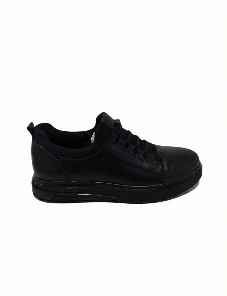 Mr Quinn 1640 Deri Siyah Erkek Sneaker