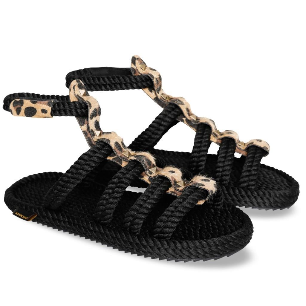 Nomadic Republic SRG.LEO Serengeti Siyah Leopar Kadın Sandalet