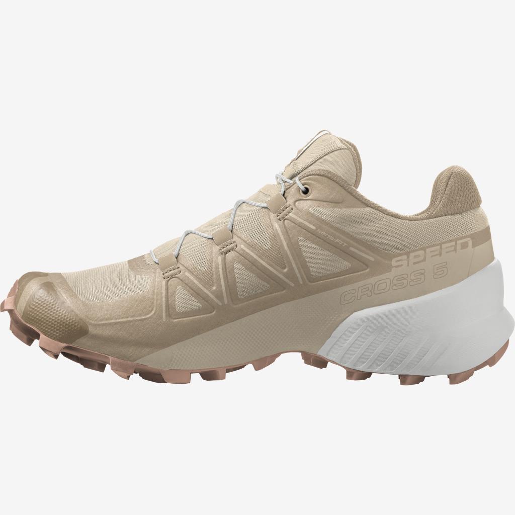 Salomon 413092 Speedcross 5 W Bleached Sand/White/Sirocco Kadın Outdoor Ayakkabı